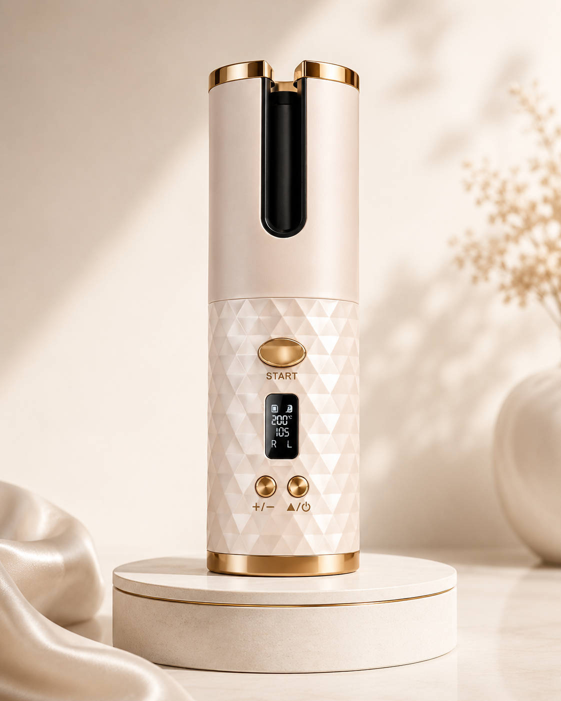 Cordless Automatic Hair Curler with LCD Display | Effortless Salon Curls | Noir One