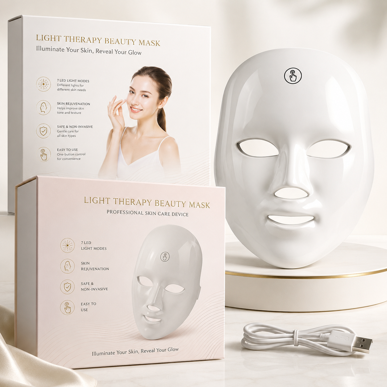 NOIR ONE™ LED Photon Therapy Face Mask – Rejuvenate & Glow Skin