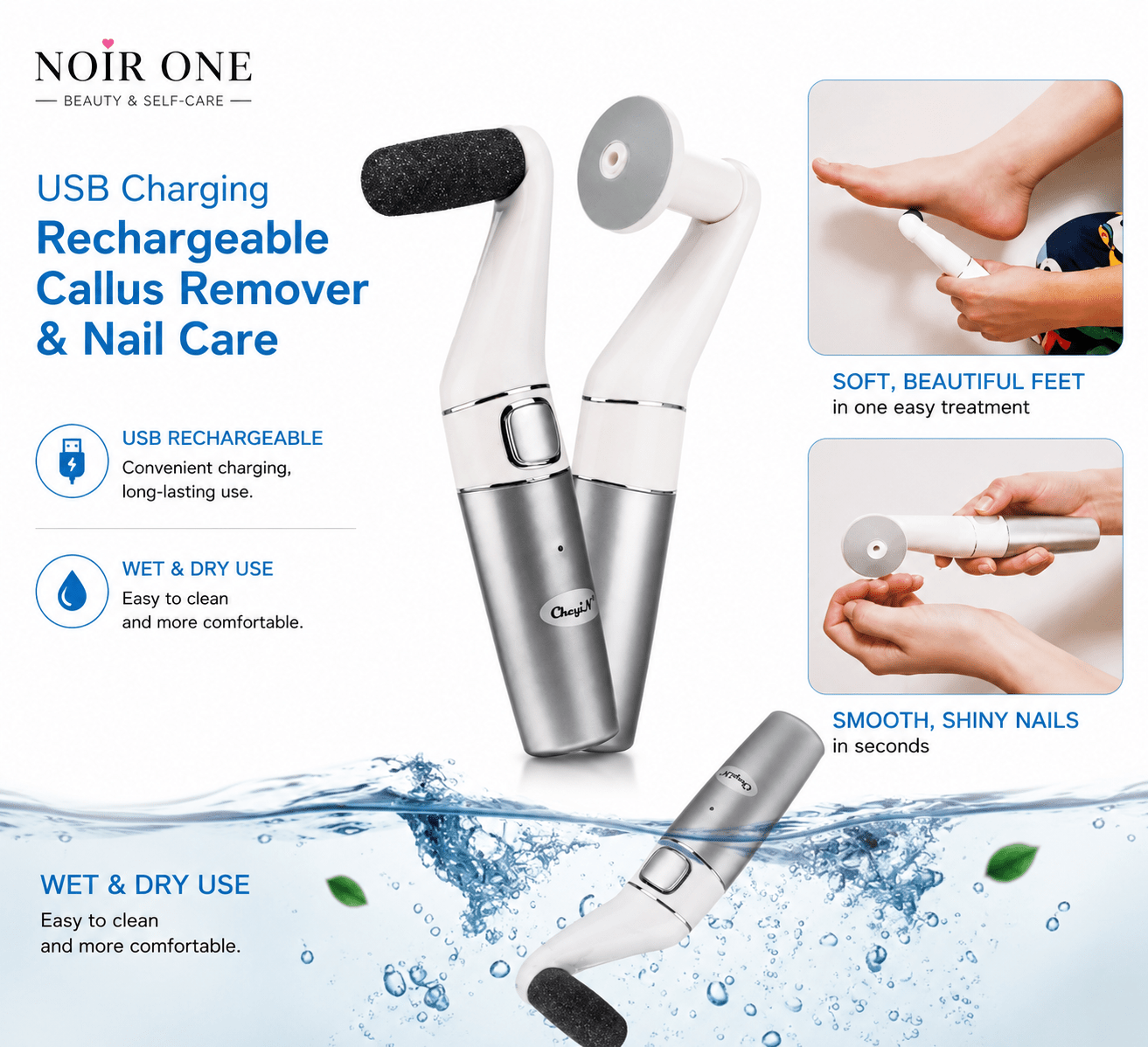Electric Foot Callus Remover | Smooth Feet Pedicure Tool | BlackElectric Foot Callus Remover | Smooth Feet Pedicure Tool |