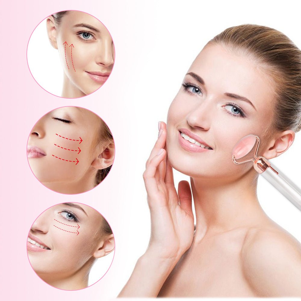 Electric Rose Quartz Facial Roller – Vibrating Face Sculpting & Massage Tool - Pinkdb736e1b66c438604fd52cf279637159Electric