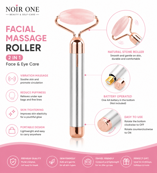 Electric Rose Quartz Facial Roller – Vibrating Face Sculpting - PinkElectric Rose Quartz Facial Roller –Massage Beauty Device