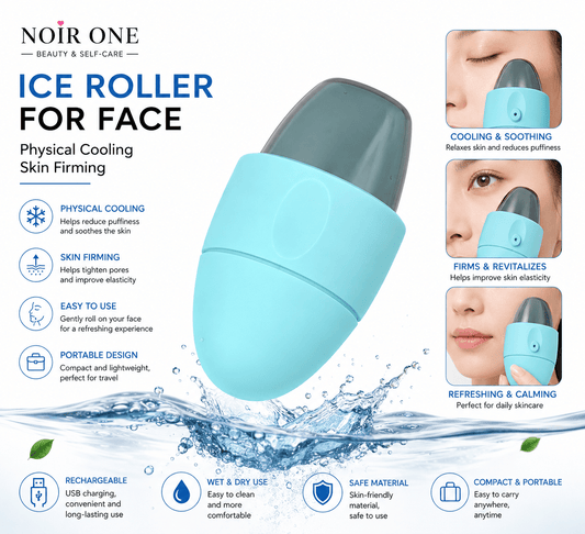 Facial Ice Roller for Puffiness & Skin Cooling | Green 1Facial Ice Roller for Puffiness & Skin Cooling | Noir Ice Face Roller